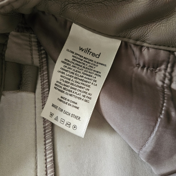 Wilfred The Melina Pant High-waisted Vegan Leather Pants in Light Taupe Size 2 - Picture 8 of 12